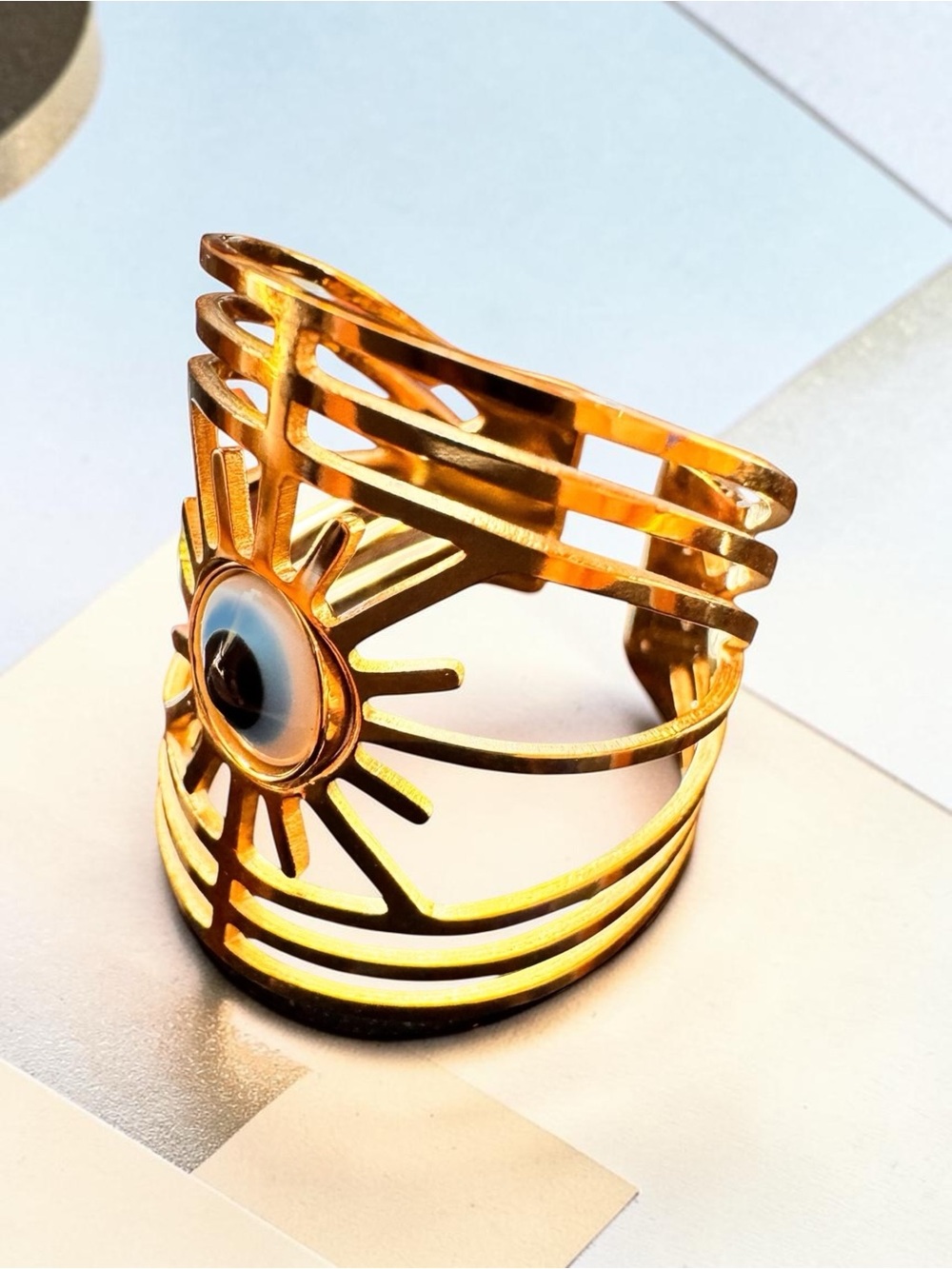 Evil Eye Openwork Statement Ring - Picture 4 of 8